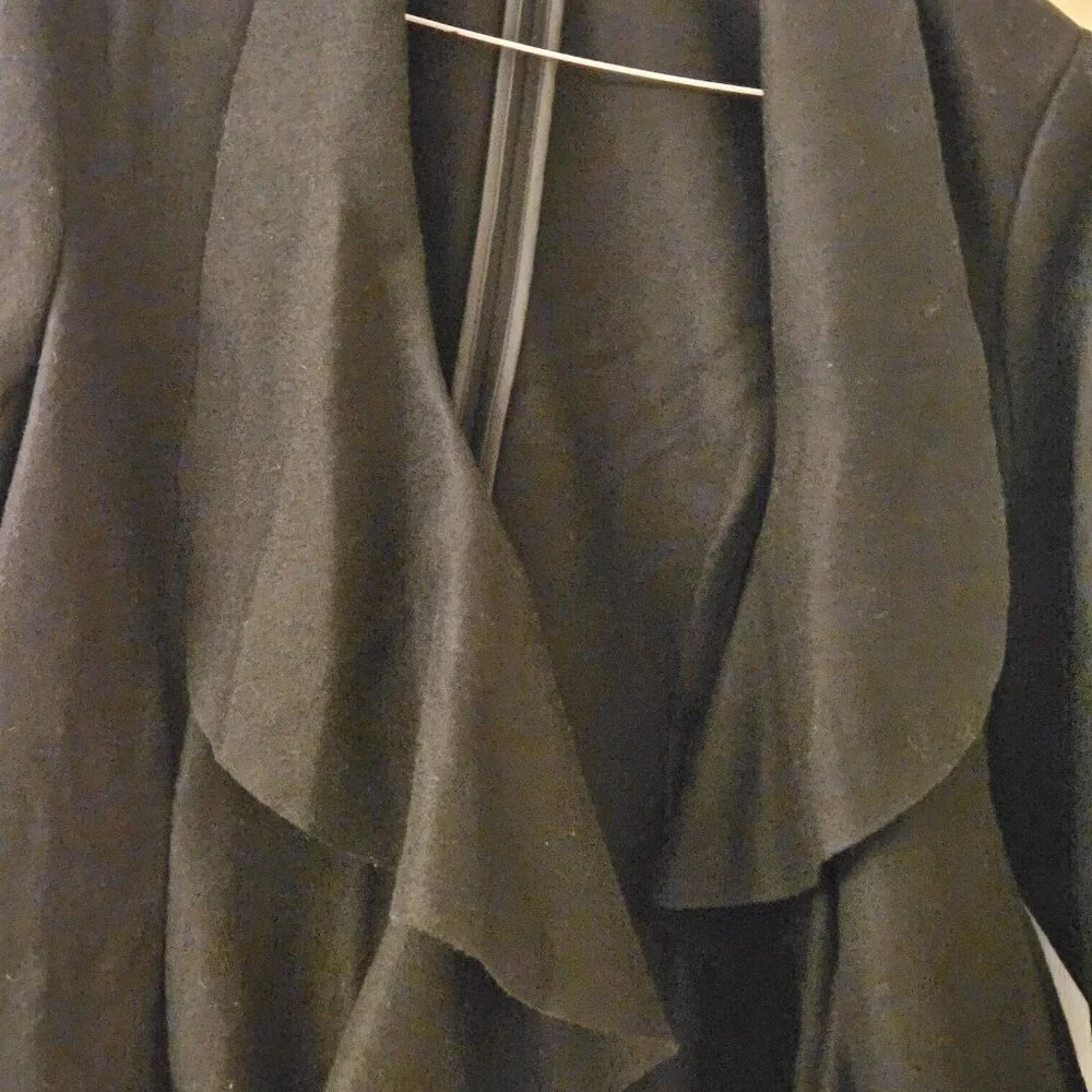 Simply Vera black wool blend Whimsygoth waterfall front Cardigan jacket XL NWT